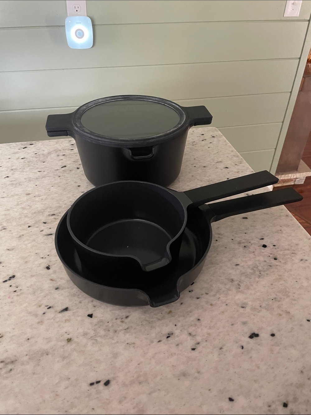 Alva brand Matte Black Nesting Saucepan and Small Dutch Oven Set